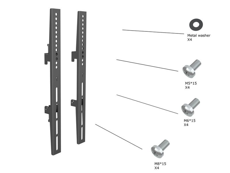 Multibrackets-Hardware-M-Pro-Series-Fixed-Arms-400mm-Black-Max-30kg
