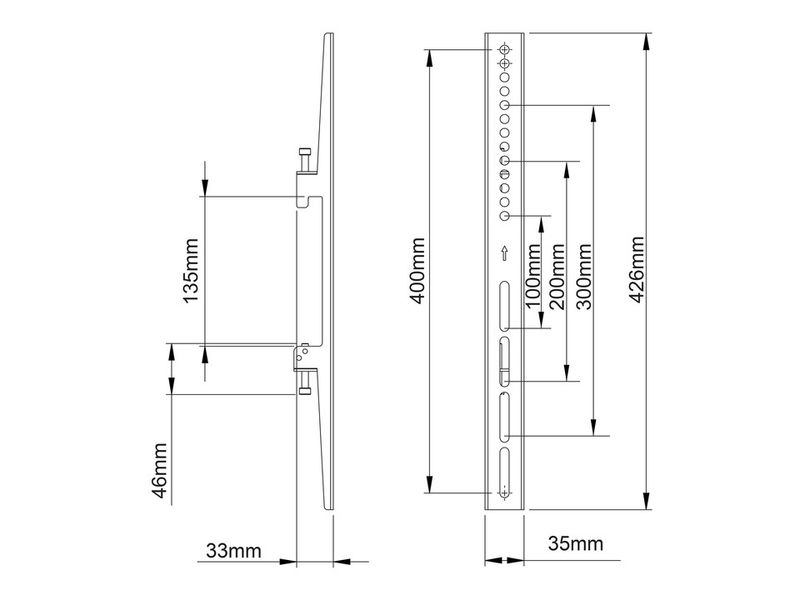 Multibrackets-Hardware-M-Pro-Series-Fixed-Arms-400mm-Black-Max-30kg
