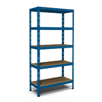 Scaffalatura in Metallo Scaffale Blu ad Incastro 180 cm con 5 Ripiani