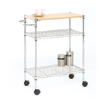 Carrello da Cucina Acciaio Ripiani Porta TV Microonde Vivande Frutta con Ruote