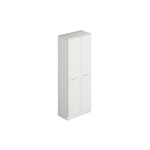 Armadio in Legno 180 cm Portascope con Ripiani Bianco Frassinato Multiuso