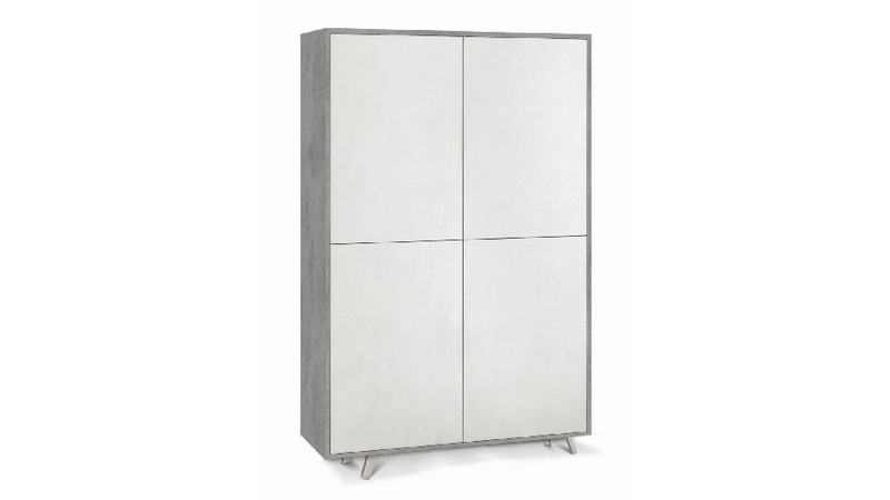 Mobile Cemento Bianco Credenza 4 Ante Armadio Ripiani Soggiorno Ingresso -  PagineGialle Shop