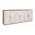 Mobile Basso Armadio Noce Bianco TV Moderno Credenza 6 Ante 200 cm Legno