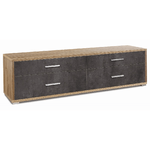 Mobile Moderno 180 Noce Nero TV 4 Cassetti Credenza Cassettiera in Legno