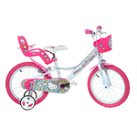 Bicicletta Bambina 16 Pollici 4 5 6 Anni Hello Kitty Rotelle Freni Cestino Bimba