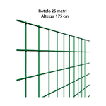 Rete da Recinzione h 175 cm 25 Metri Zincata Plastificata Griglia Elettrosaldata