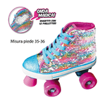 Pattini a Rotelle Sneaker Scarpa 35 36 con Paillettes Freno 4 Ruote da Bambina