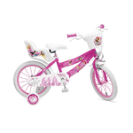 Bicicletta da Bambina 14 Pollici Princess con Rotelle Bici Mountain Bike Bimba