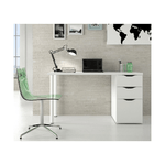 Scrivania Bianco 140x60 Cassetti Cassettiera Porta Pc Computer da Ufficio Camera