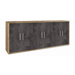 Armadio Noce Nero TV Moderno Credenza Mobile Basso 6 Ante 200 cm Legno