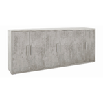 Mobile Cemento TV Moderno 6 Ante Ripiani Armadio Credenza 200 cm Legno