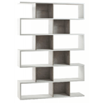 Libreria Modulare Geometrica in Legno Bianco Cemento Moderna Scaffale