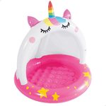 Piscina Rotonda Copertura Unicorno Bambini Intex Gonfiabile Gioco Estate