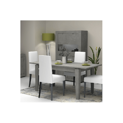 Tavolo Rettangolare da Pranzo 120x80 con Prolunghe 40 cm in Legno Cemento  Sala - PagineGialle Shop