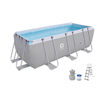 Piscina Fuoriterra Rettangolare 400x200 Acciaio con Pompa a Cartuccia Scaletta