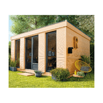 Casetta in Legno Abitabile 5x5 metri Parete Isolanti Porta Finestra da Giardino