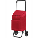 Carrello per Spesa Impermeabile Rosso Carrellino Pieghevole con Ruote