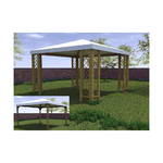 Gazebo in Legno 3.6x3.6 da Giardino Pergola Copertura Pvc Grigliato