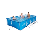 Piscina Fuori Terra 400x211x81 Pompa Filtro a Cartuccia Rettangolare Bambini