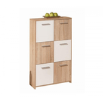 Mobile a 6 Ante Credenza Buffet Moderna Bianco Rovere da Soggiorno