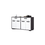 Mobile Credenza 4 Ante 2 Cassetti Grigio e Bianco Buffet Ingresso Soggiorno