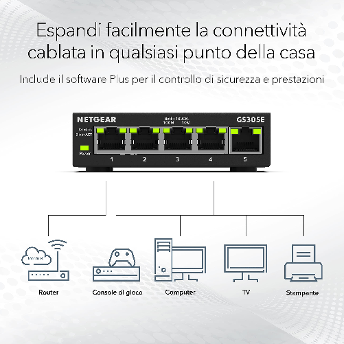 Switch-Gigabit-Gestito-Netgear-GS305E---5-Porte-RJ-45
