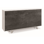 Credenza Madia 3 Ante 3 Cassetti Bianco Nero Mobile Soggiorno Armadio