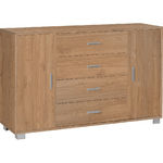 Mobile Madia Noce Credenza 2 Ante 4 Cassetti Contenitore Salotto Ufficio