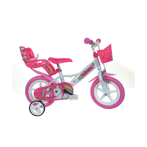 Bicicletta-Bambina-12-Pollici-3-4-5-Anni-Unicorno-con-Rotelle-Freno-Bici-Bimba