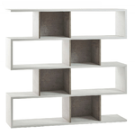 Libreria Modulare Bianco Cemento Moderna Scaffale Mensole Ufficio Studio