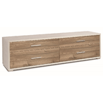 Mobile TV 4 Cassetti Moderno Credenza 180 Bianco Noce Cassettiera Legno