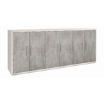 Mobile Basso Bianco Cemento Armadio 6 Ante 200 TV Moderno Credenza Legno