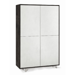 Armadio Ripiani Madia Nero Bianco Mobile 4 Ante Soggiorno Credenza Salotto