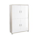 Mobile Credenza 4 Ante Olmo Bianco Lucido Buffet Moderna Dispensa Sala Soggiorno