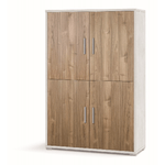 Armadio Bianco Noce Mobile 160 cm Credenza 4 Ante con Ripiani Soggiorno