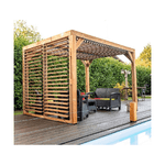 Gazebo Pergola in Legno 3x2 da Giardino con Copertura Veneziane Mobili