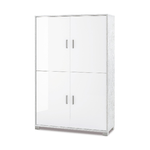 Mobile Credenza 4 Ante Bianco Lucido Buffet Ripiani Ufficio Soggiorno Ingresso