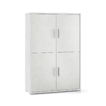 Mobile Credenza 4 Ante Ossido Bianco Buffet con Ripiani da Ufficio Soggiorno