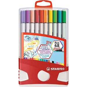 Stabilo Pennarello STABILO Pen 68 Brush - Astuccio da 20 colori