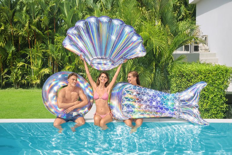 Bestway-43413-galleggiante-da-piscina-e-da-spiaggia-Multicolore-Fantasia-PVC-Materassino-galleggiante