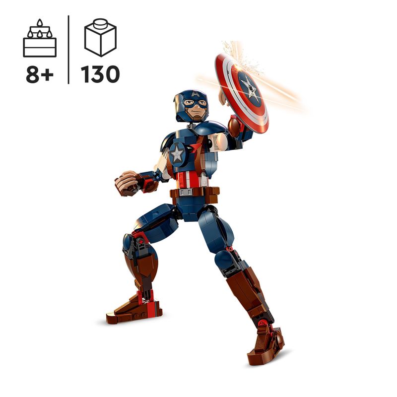 LEGO-Marvel-76258-Personaggio-di-Captain-America-Gioco-da-Costruire-per-Bambini-con-Scudo-Collezione-Supereroi-Avengers