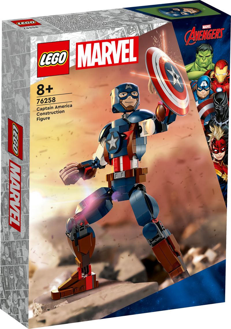 LEGO-Marvel-76258-Personaggio-di-Captain-America-Gioco-da-Costruire-per-Bambini-con-Scudo-Collezione-Supereroi-Avengers
