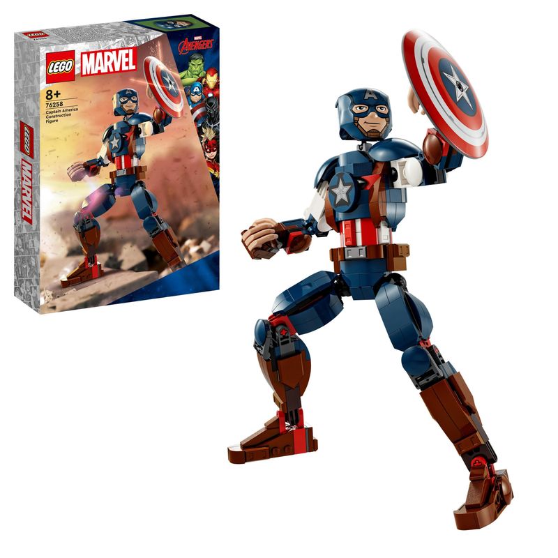 LEGO-Marvel-76258-Personaggio-di-Captain-America-Gioco-da-Costruire-per-Bambini-con-Scudo-Collezione-Supereroi-Avengers