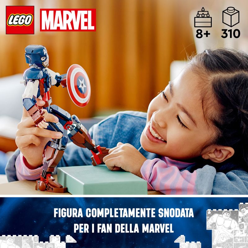 LEGO-Marvel-76258-Personaggio-di-Captain-America-Gioco-da-Costruire-per-Bambini-con-Scudo-Collezione-Supereroi-Avengers