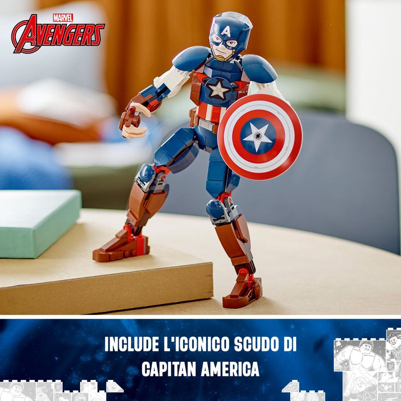 LEGO-Marvel-76258-Personaggio-di-Captain-America-Gioco-da-Costruire-per-Bambini-con-Scudo-Collezione-Supereroi-Avengers