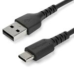 StarTech.com-Cavo-di-Ricarica-USB-A-a-USB-C-da-2m---Resistente-Cavetto-USB-C-Dati-e-Ricarica-Veloce-da-USB-2.0-a-USB-Type-C-3A-Guaina-in-TPE-e-Fibra-Aramidica-M-M-Nero--RUSB2AC2MB-