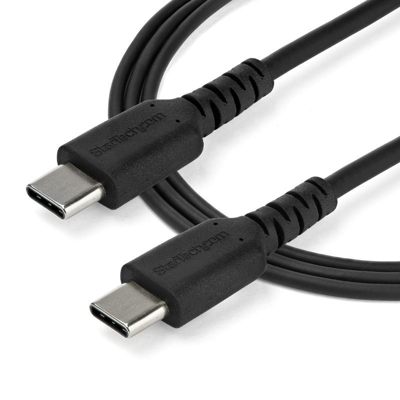 StarTech.com-Cavo-di-Ricarica-USB-C-da-1m---Resistente-Cavetto-USB-C-di-Ricarica-Veloce-e-Sync---USB-2.0-USB-Type-C---Rivestito-in-TPE-e-Fibra-Aramidica-M-M-60W-Nero-Samsung-Ipad-Pro--RUSB2AC1MB-