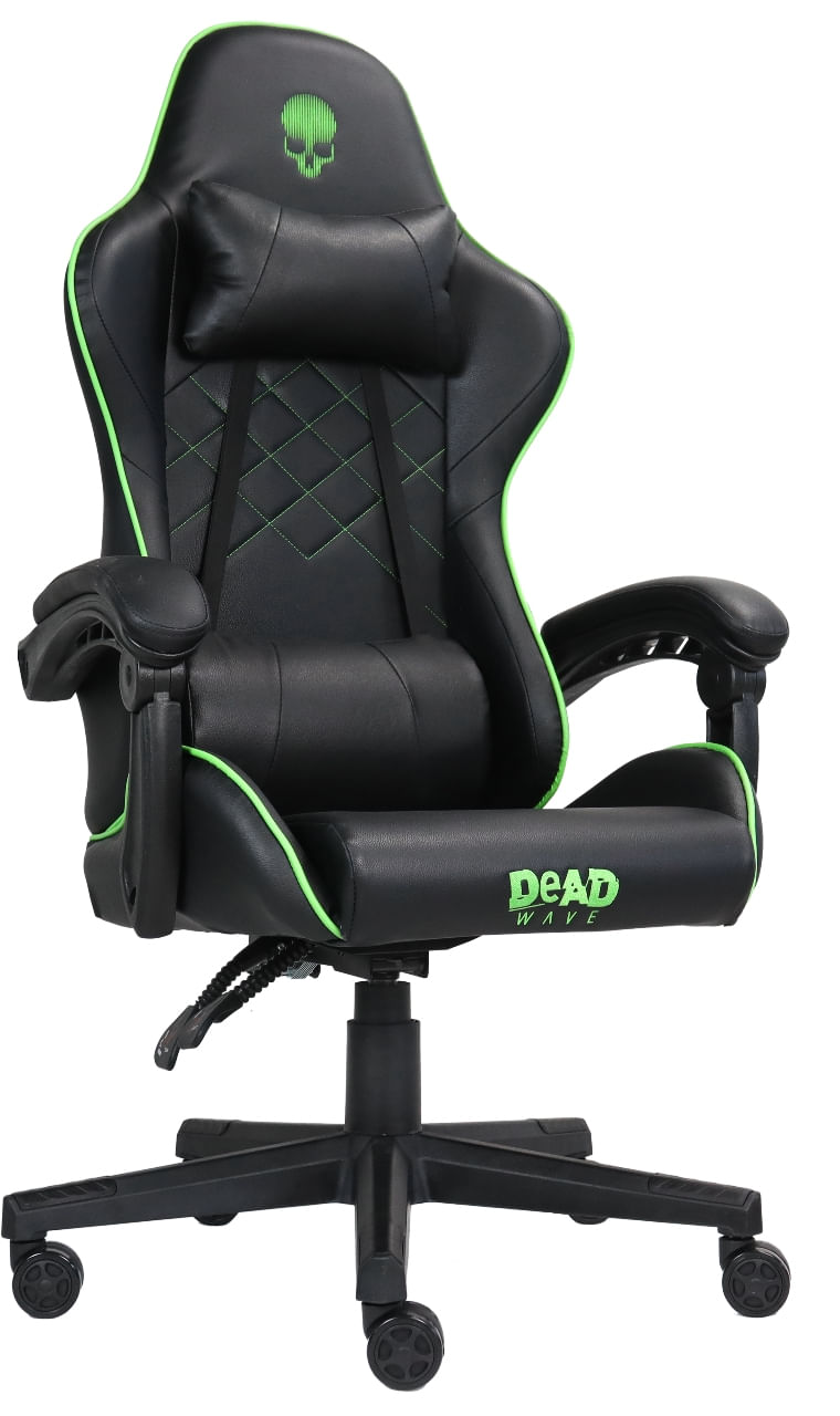 Deadwave-DWGT0007-sedia-per-videogioco-Sedia-da-gaming-per-PC-Seduta-imbottita-Nero-Verde