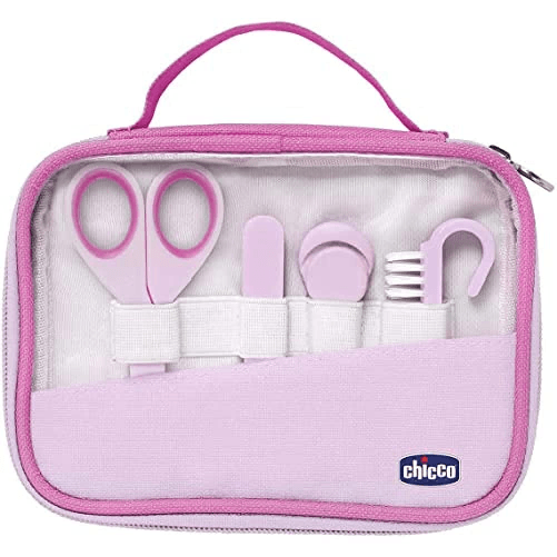 Chicco-Set-Manicure-Bambina-Con-Forbicine-Limetta-in-Cartone-Tagliaunghie-Spazzolino-per-Unghie-Rosa-0-Mesi-