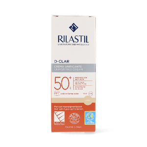 Rilastil D-Clar Crema Colorata Viso, Azione Depigmentante e Uniformante per Pelli Sensibili, SPF 50+, Light, Confezione da 40 ml